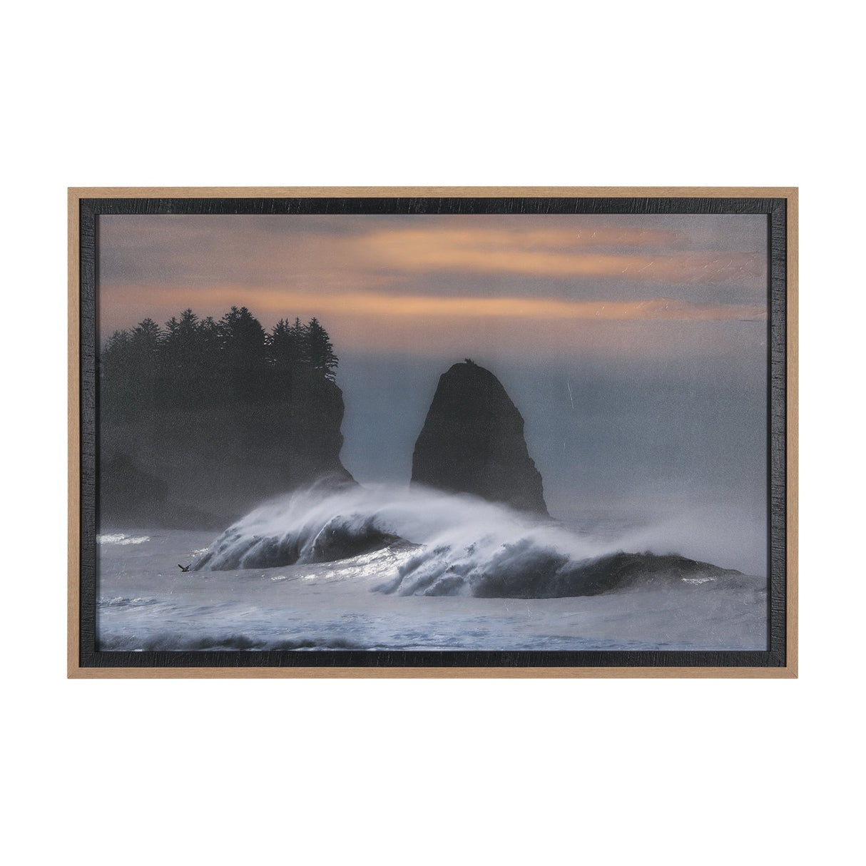 Crashing Wave by Chad Mackay a Hand Embellished Textured Framed Photo Art Print Matted under Glass by Mercana at Eve Furniture