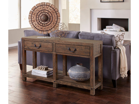 Craster Reclaimed Wood Console Table in Smoky Taupe by Modus Furniture at Eve Furniture