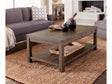 Craster Reclaimed Wood Rectangular Coffee Table in Smoky Taupe by Modus Furniture at Eve Furniture