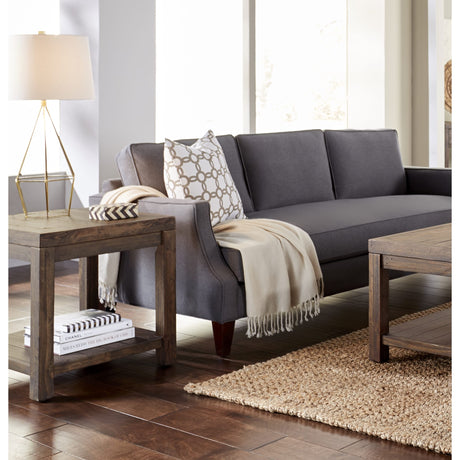 Craster Reclaimed Wood Square Side Table in Smoky Taupe by Modus Furniture at Eve Furniture