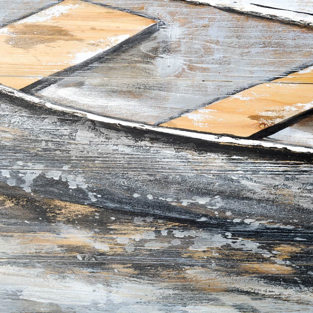 Creekside Diptych Boats Original Hand Painted on Wood Oil Painting by Mercana at Eve Furniture
