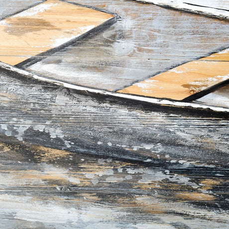 Creekside Diptych Boats Original Hand Painted on Wood Oil Painting by Mercana at Eve Furniture