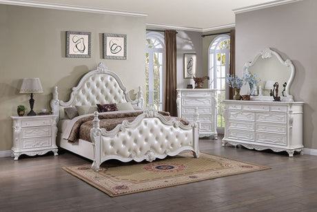 Cremona White 5-Piece Queen Bedroom Set by Furniture of America at Eve Furniture