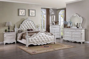 Cremona White 4-Piece Queen Bedroom Set by Furniture of America at Eve Furniture