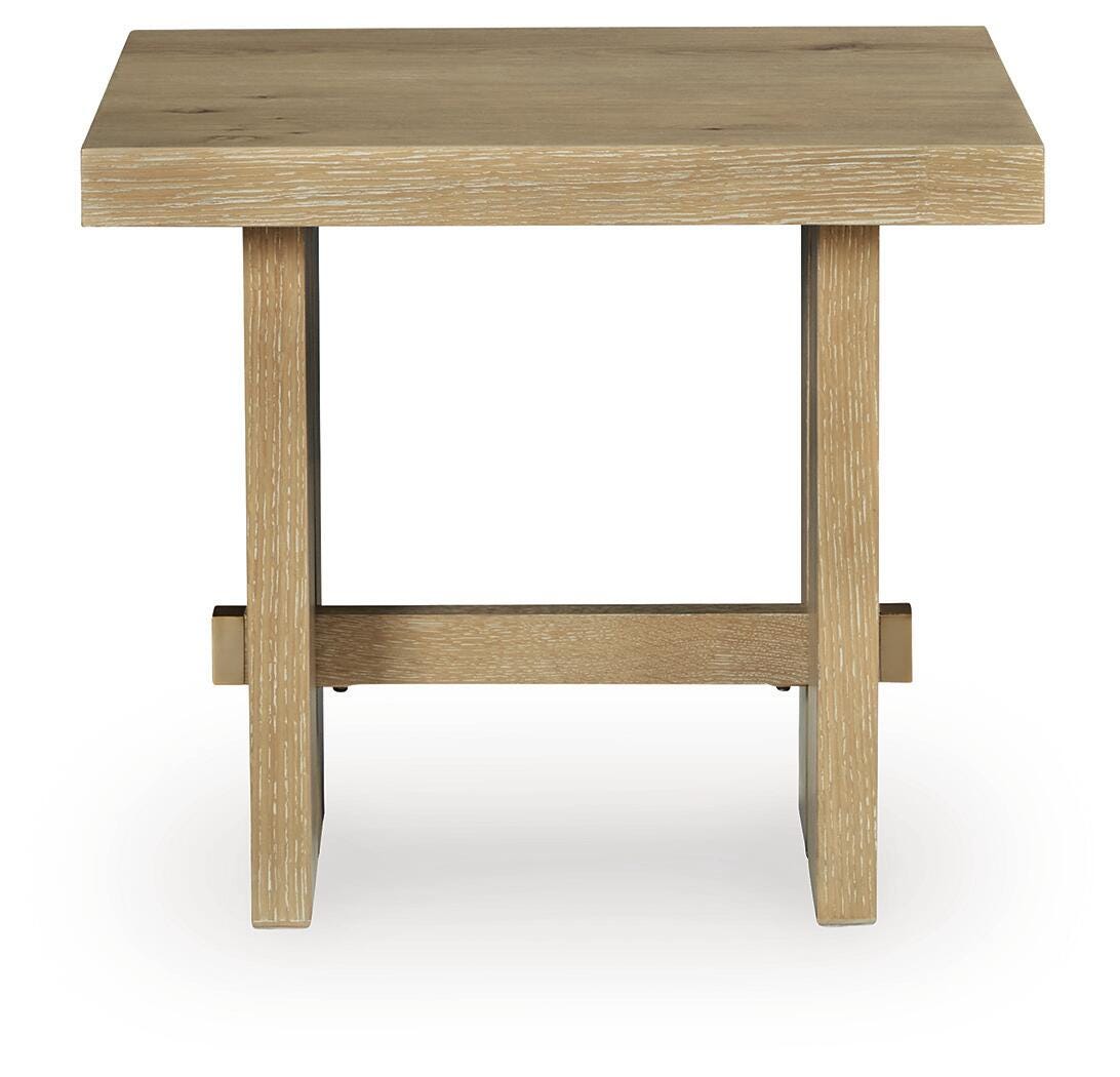 Crendlin Light Brown Rectangular End Table