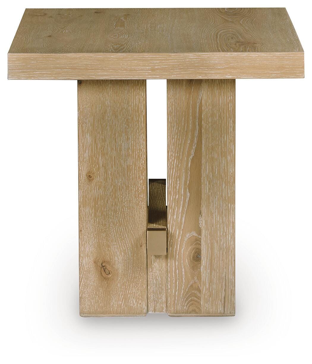 Crendlin Light Brown Rectangular End Table