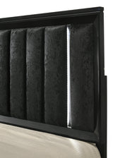 Cressida Black King Upholstered LED Panel Bed by Crown Mark at Eve Furniture
