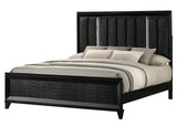 Cressida Black King Upholstered LED Panel Bed by Crown Mark at Eve Furniture