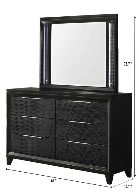 Cressida Black LED Dresser Top (Mirror Only) by Crown Mark at Eve Furniture