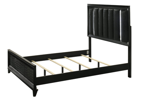 Cressida Black Queen Upholstered LED Panel Bed by Crown Mark at Eve Furniture