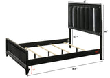 Cressida Black Queen Upholstered LED Panel Bed by Crown Mark at Eve Furniture