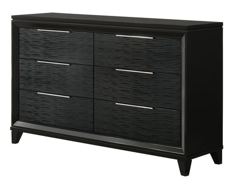 Cressida Black Upholstered LED Panel Bedroom Set by Crown Mark at Eve Furniture