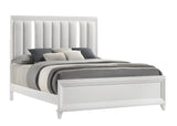 Cressida White King Upholstered LED Panel Bed by Crown Mark at Eve Furniture