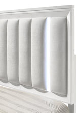 Cressida White Upholstered LED Panel Bedroom Set by Crown Mark at Eve Furniture