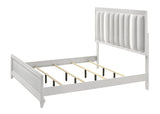 Cressida White Upholstered LED Panel Bedroom Set by Crown Mark at Eve Furniture