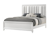 Cressida White Upholstered LED Panel Bedroom Set by Crown Mark at Eve Furniture