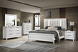 Cressida White Upholstered LED Panel Bedroom Set by Crown Mark at Eve Furniture