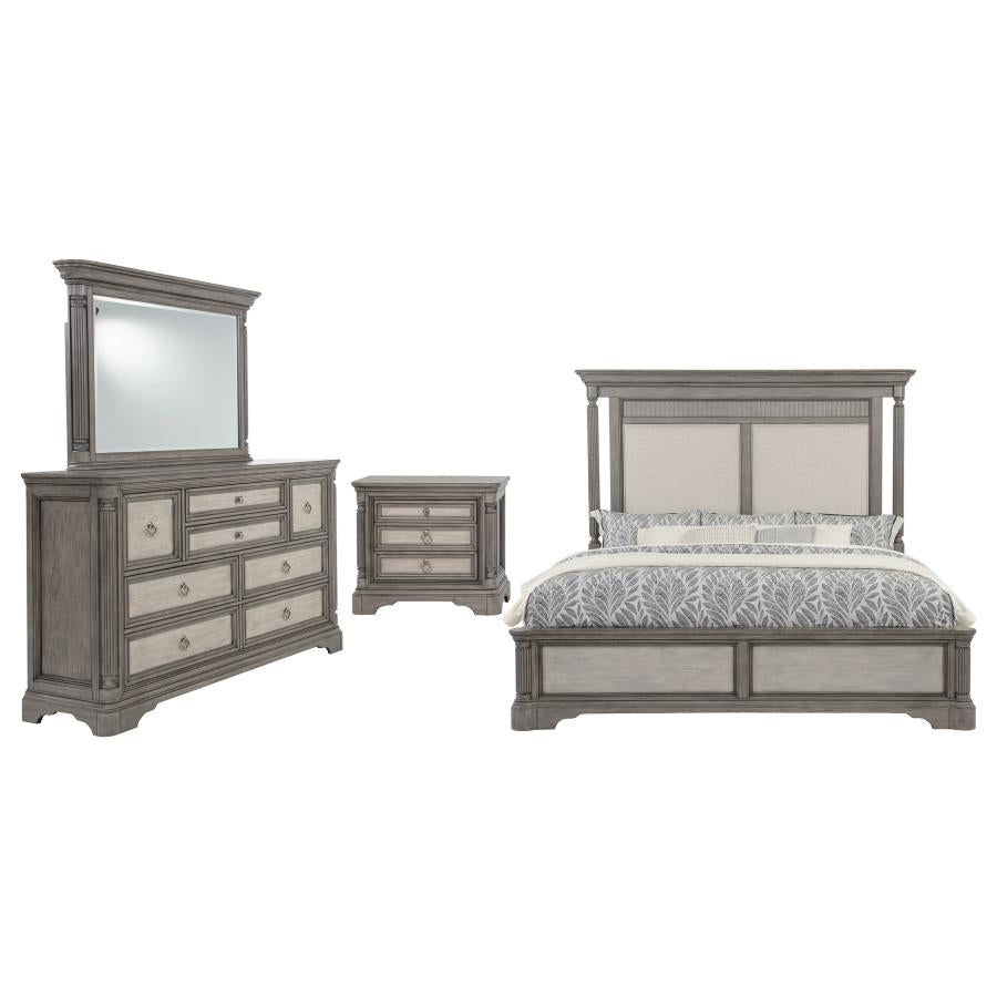 Cresswell Weathered Taupe 4-Piece Eastern King Bedroom Set by Coaster at Eve Furniture