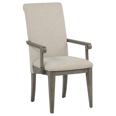 Cresswell Upholstered Dining Arm Chair Tan (Set of 2) by Coaster at Eve Furniture