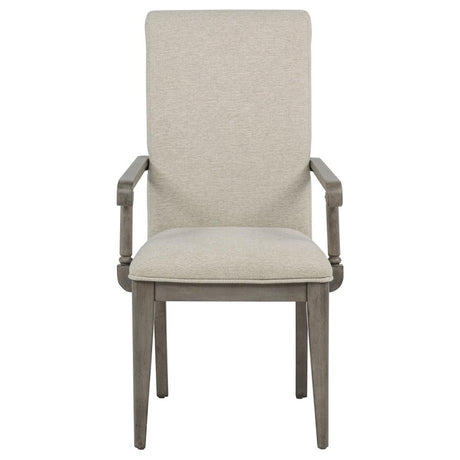 Cresswell Upholstered Dining Arm Chair Tan (Set of 2) by Coaster at Eve Furniture