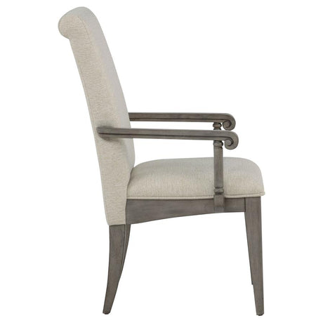 Cresswell Upholstered Dining Arm Chair Tan (Set of 2) by Coaster at Eve Furniture