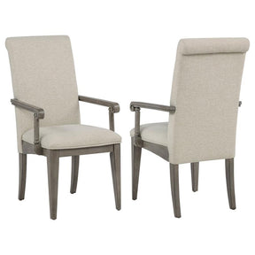 Cresswell Upholstered Dining Arm Chair Tan (Set of 2) by Coaster at Eve Furniture
