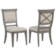Cresswell Upholstered Dining Side Chair Tan (Set of 2) by Coaster at Eve Furniture