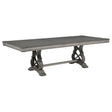 Cresswell Weathered Taupe 104-inch Double Pedestal Extension Dining Table by Coaster at Eve Furniture
