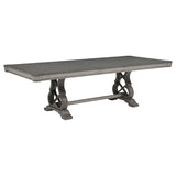 Cresswell Weathered Taupe 104-inch Double Pedestal Extension Dining Table by Coaster at Eve Furniture