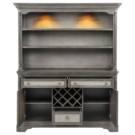 Cresswell Weathered Taupe 2-door 3-drawer Buffet and Hutch by Coaster at Eve Furniture