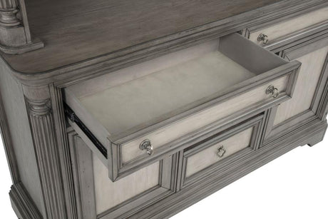 Cresswell Weathered Taupe 2-door 3-drawer Wine Storage Buffet by Coaster at Eve Furniture