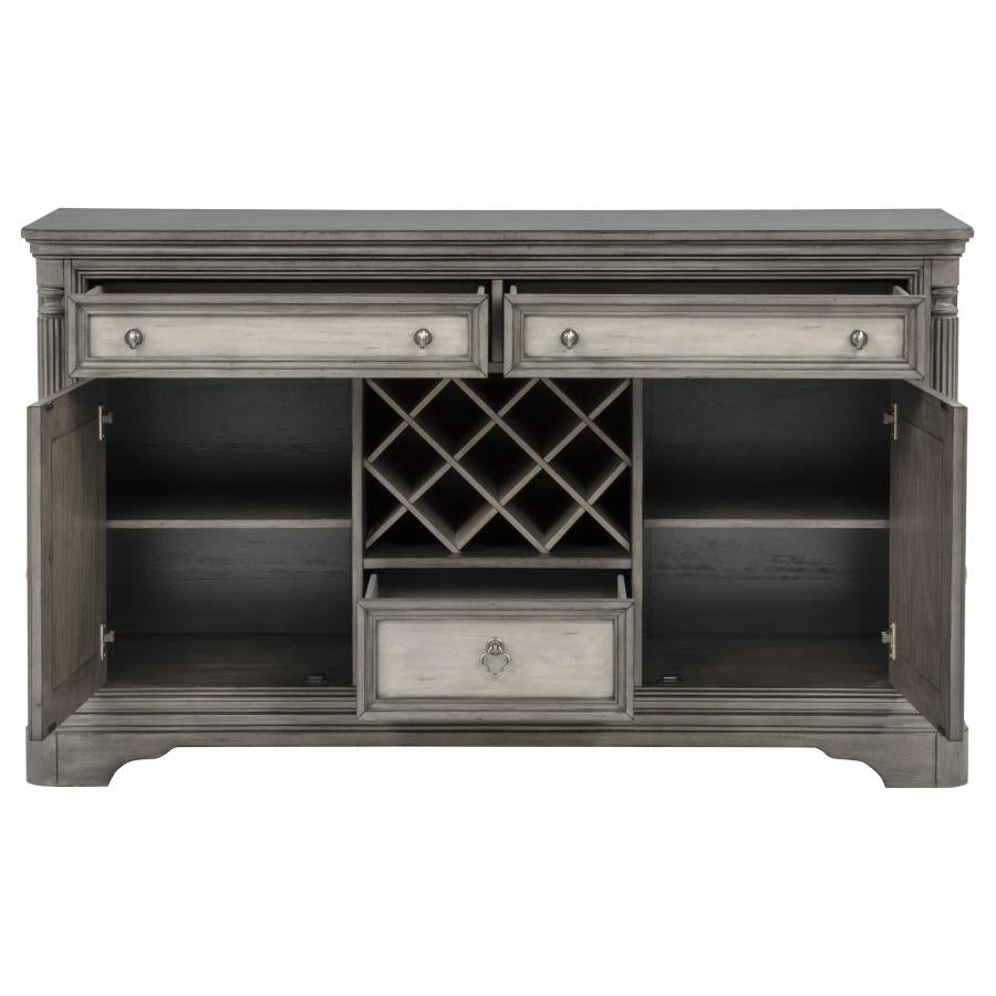 Cresswell Weathered Taupe 2-door 3-drawer Wine Storage Buffet by Coaster at Eve Furniture