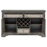 Cresswell Weathered Taupe 2-door 3-drawer Wine Storage Buffet by Coaster at Eve Furniture
