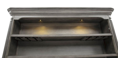 Cresswell Weathered Taupe 2-tier Touch Light Hutch Display Cabinet by Coaster at Eve Furniture