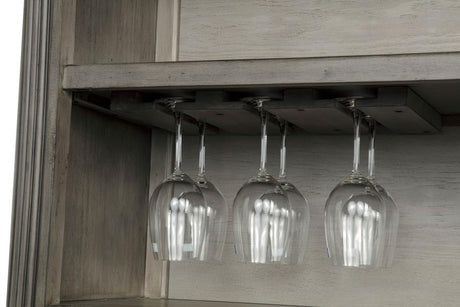 Cresswell Weathered Taupe 2-tier Touch Light Hutch Display Cabinet by Coaster at Eve Furniture
