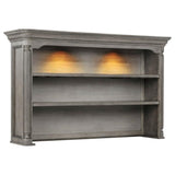 Cresswell Weathered Taupe 2-tier Touch Light Hutch Display Cabinet by Coaster at Eve Furniture