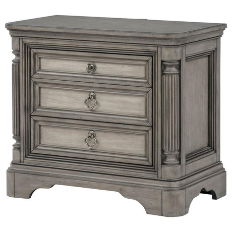 Cresswell Weathered Taupe 3-drawer Nightstand Bedside Table by Coaster at Eve Furniture