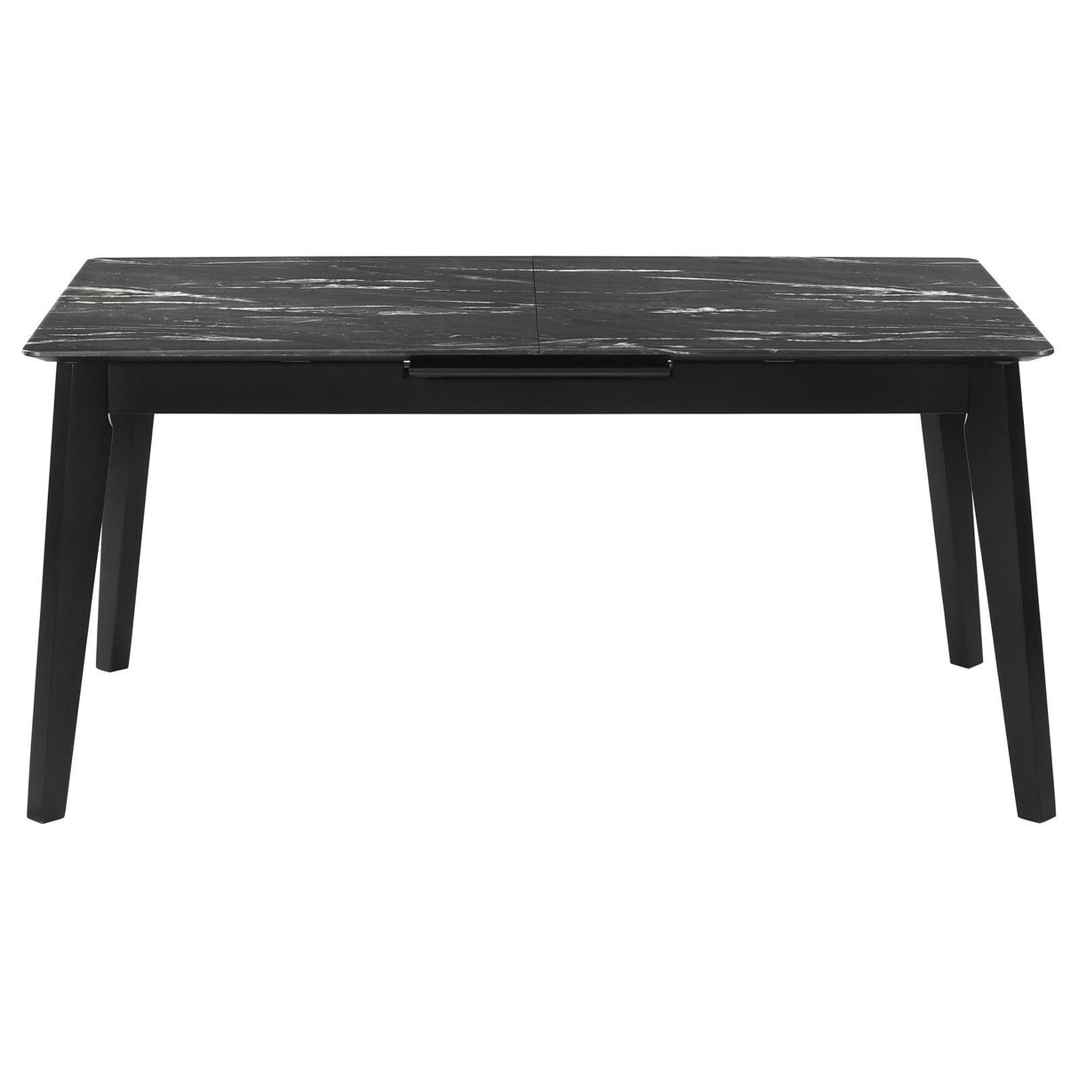 Crestmont Gray Rectangular Faux Marble Top Dining Table with and 16" Self-Storing Extension Leaf by Coaster at Eve Furniture