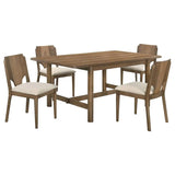 Crestmore Walnut 5-piece Rectangular Dining Table Set by Coaster at Eve Furniture