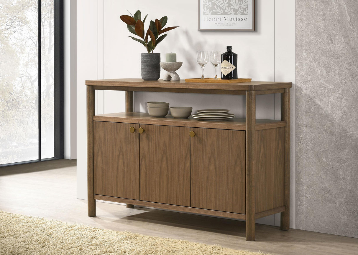 Crestmore Walnut Dining Cabinet Sideboard Buffet by Coaster at Eve Furniture