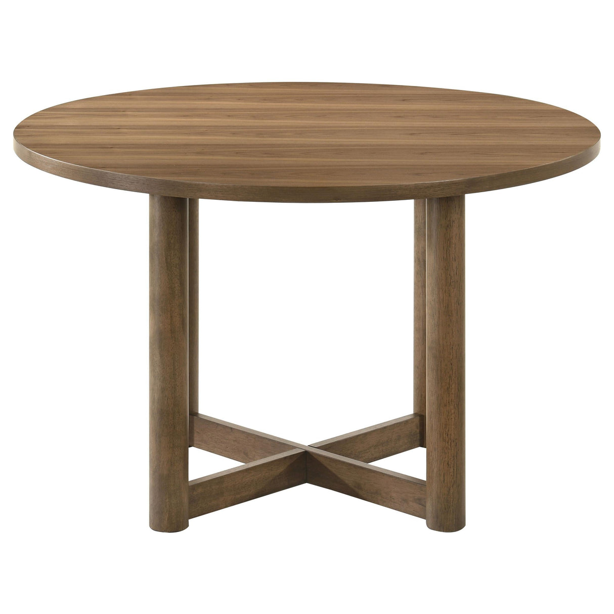 Crestmore Walnut Round Wood Dining Table by Coaster at Eve Furniture