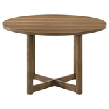 Crestmore Walnut Round Wood Dining Table by Coaster at Eve Furniture