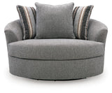 Creston Heights Smolder Oversized Swivel Accent Chair by Ashley at Eve Furniture