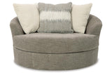 Creswell Stone Oversized Swivel Accent Chair by Ashley at Eve Furniture