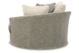 Creswell Stone Oversized Swivel Accent Chair by Ashley at Eve Furniture