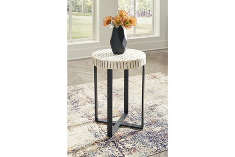 Crewridge Black/Cream Accent Table by Ashley at Eve Furniture