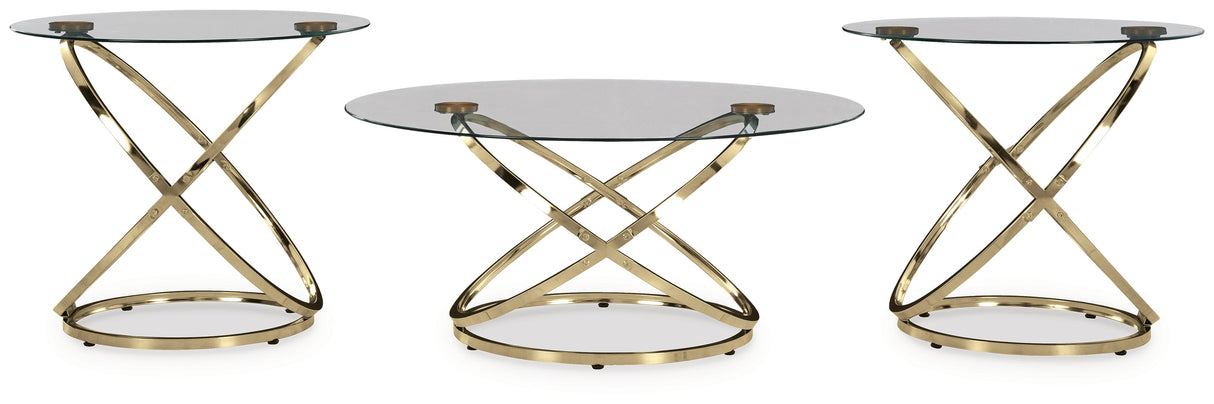Crimonti Champagne Table by Ashley at Eve Furniture