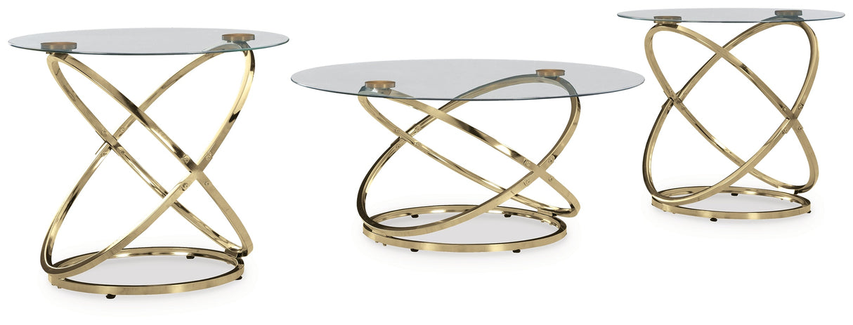 Crimonti Champagne Table by Ashley at Eve Furniture