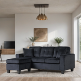 Cris Black Reversible Sectional by Happy Homes at Eve Furniture