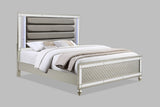 Cristian Champagne King LED Upholstered Panel Bed by Crown Mark at Eve Furniture